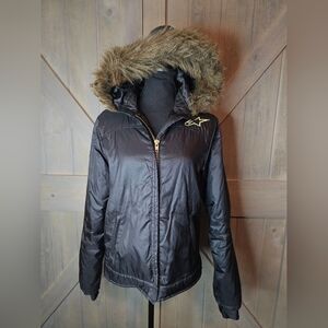 Y2k Alpinestars Fur Hood Coat sz Large